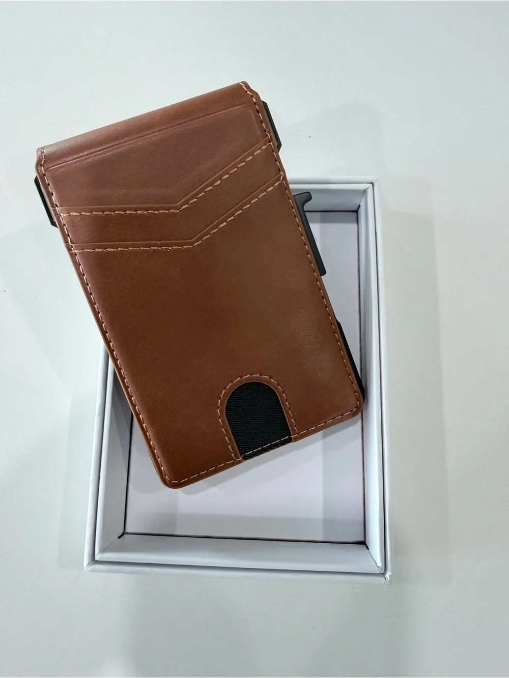 Slim Brown Leather Card Holder Wallet for Men